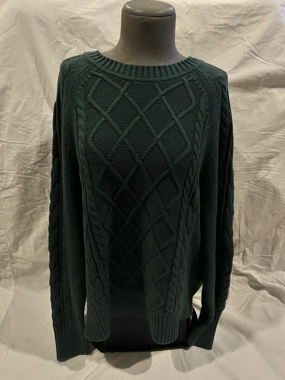 Gap Dark Green Fisherman Sweater Size Large - Picture 2 of 7